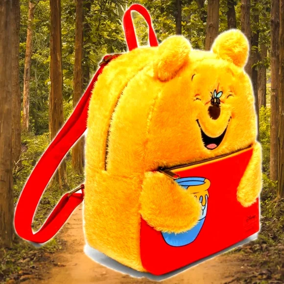 Loungefly Disney Winnie the Pooh Plush Mini Backpack, Tumbler, Wallet & Charm - Picture 4 of 16